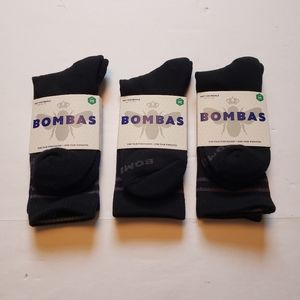 3 Pairs of BOMBAS Crew Socks Medium Men's US Shoe Size 6-9 Lot Honeycomb Arch
